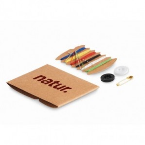 Kit de costura compacto en caja de papel