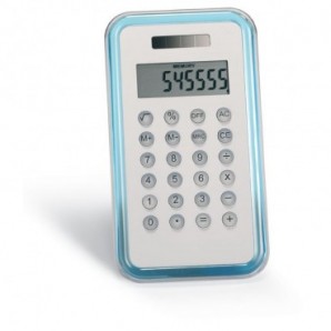 Calculadora 8 dígitos con frontal de aluminio Azul transparente