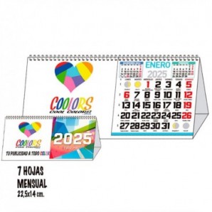 Calendario 2026 Mini Lateral espiral 7 hojas