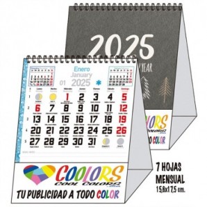 Calendario Maxi 2026 espiral mensual 7 hojas Notas