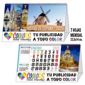 Calendario 2026 espiral mensual 7h Vistas España 1