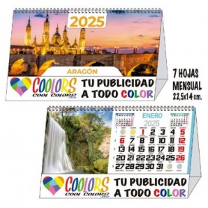 Calendario 2026 espiral mensual 7h Aragón