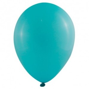 Pack globos de 28 cm + inflador manual Turquesa