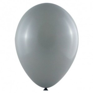 Pack globos 28 cm + varillas + inflador eléctrico Gris