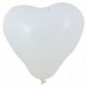 Pack globos forma corazón + inflador manual Blanco