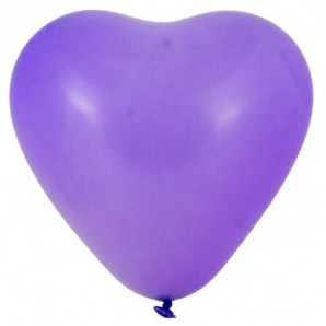 Pack globos forma corazón + inflador manual Lila