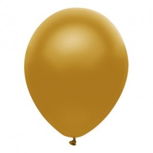 Pack globos metalizados 27 cm + inflador manual Dorado