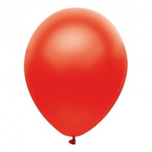 Pack globos metalizados 27 cm + inflador manual Rojo