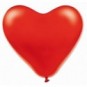 Pack globos forma corazón + inflador manual Rojo