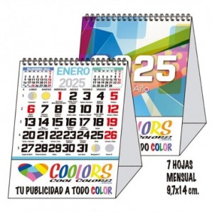 Calendario Mini 2025 espiral mensual 7 hojas