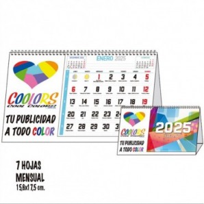 Calendario Maxi 2025 Lateral espiral 7 hojas Notas