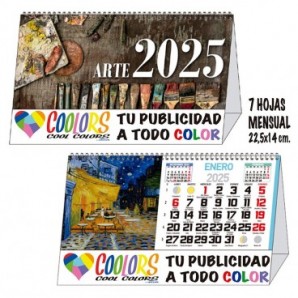 Calendario 2025 espiral mensual 7h Arte