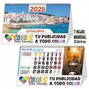 Calendario 2025 espiral mensual 7h Catalunya