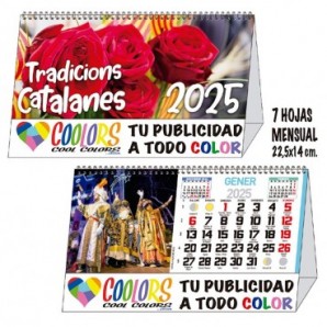 Calendario 2025 espiral mensual 7h Tradicions Cat