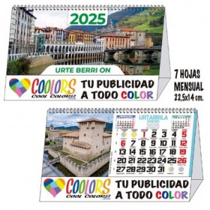 Calendario 2025 espiral mensual 7h Euskadi