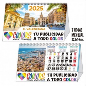 Calendario 2025 espiral mensual 7h C.Valenciana