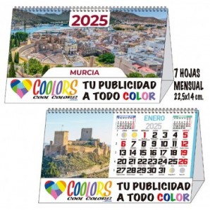 Calendario 2025 espiral mensual 7h Murcia