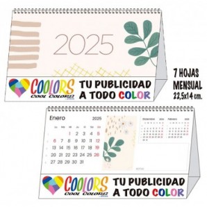 Calendario sobremesa 2025 mensual Minimalista