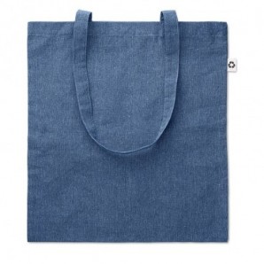 Bolsa de algodón reciclado en dos tonos Azul real