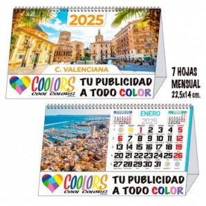 Calendario 2025 espiral mensual 7h C.Valenciana