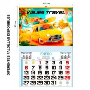 Calendario pared 2025 Cartela 300 gr 31.5x30