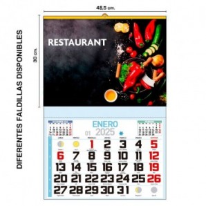 Calendario pared 2025 Cartela 300 gr 48.5x30