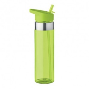 Botella de Tritan con boquilla plegable Verde lima transparente