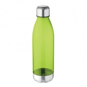 Botella de Tritán con fonde de acero Verde lima transparente