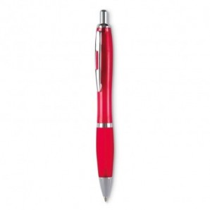 Bolígrafo de plástico con puntera blanda Rojo transparente