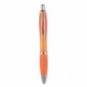 Bolígrafo de plástico con puntera blanda Naranja transparente