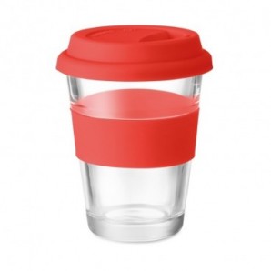 Vaso de cristal de 350 ml con tapa