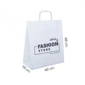 Bolsa de papel personalizada 42x16x48cm blanca