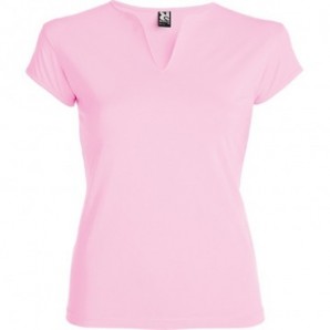 Camiseta Belice abertura en V color Rosa claro