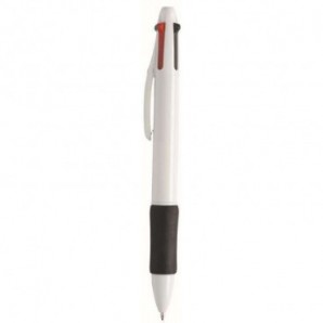 Bolígrafo de plástico con 4 colores Quat Negro