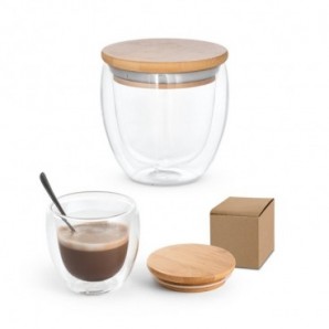 Vaso de viaje de vidrio doble pared 250 ml