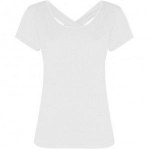 Camiseta Agnese manga corta espalda cruzada blanca Blanco