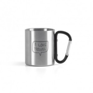 Taza de acero inoxidable con mosquetón