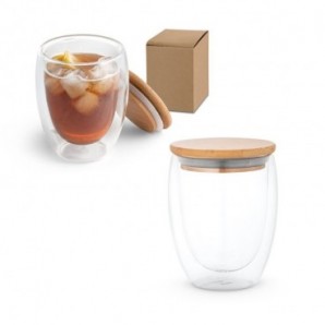 Vaso de viaje de vidrio doble pared 350 ml