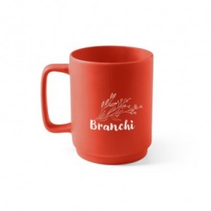 Taza de cerámica con cuerpo cilíndrico