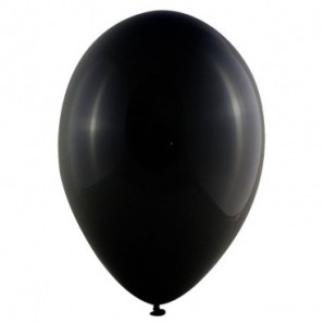 Pack globos de 25 cm + varillas + inflador manual Negro