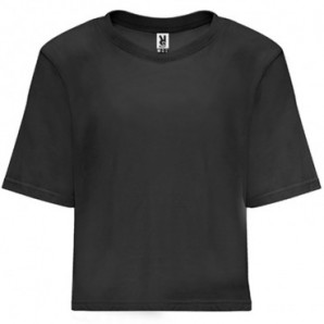 Camiseta Dominica mujer talle corto holgado color Negro