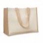 Bolsa de la compra de canvas y yute Beige