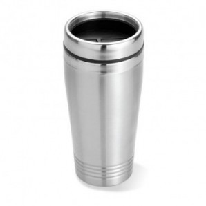 Taza de acero inoxidable con doble pared Plateado mate