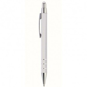 Bolígrafo de aluminio Kauri con puntero Blanco