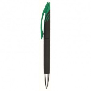 Bolígrafo de plástico con acabado gomoso Verde
