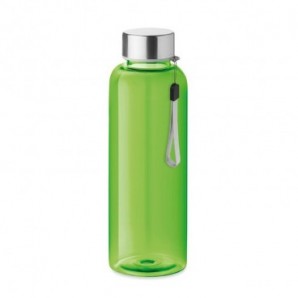 Botella en RPET anti fugas de 500 ml. Verde lima transparente