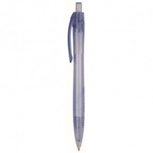 Bolígrafo de RPET con pulsador de color Hevian Blanco