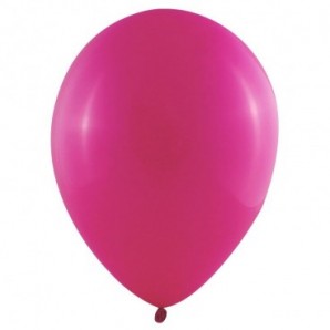 Pack globos de 25 cm + varillas + inflador manual Fucsia