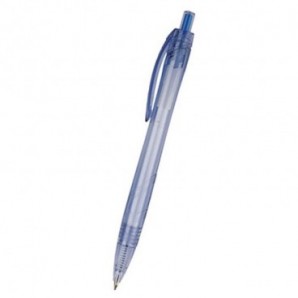 Bolígrafo de RPET con pulsador de color Hevian Azul claro