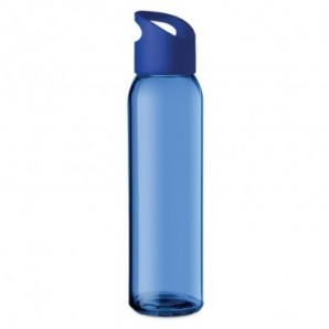 Botella de cristal con tapa y asa para colgar Azul real